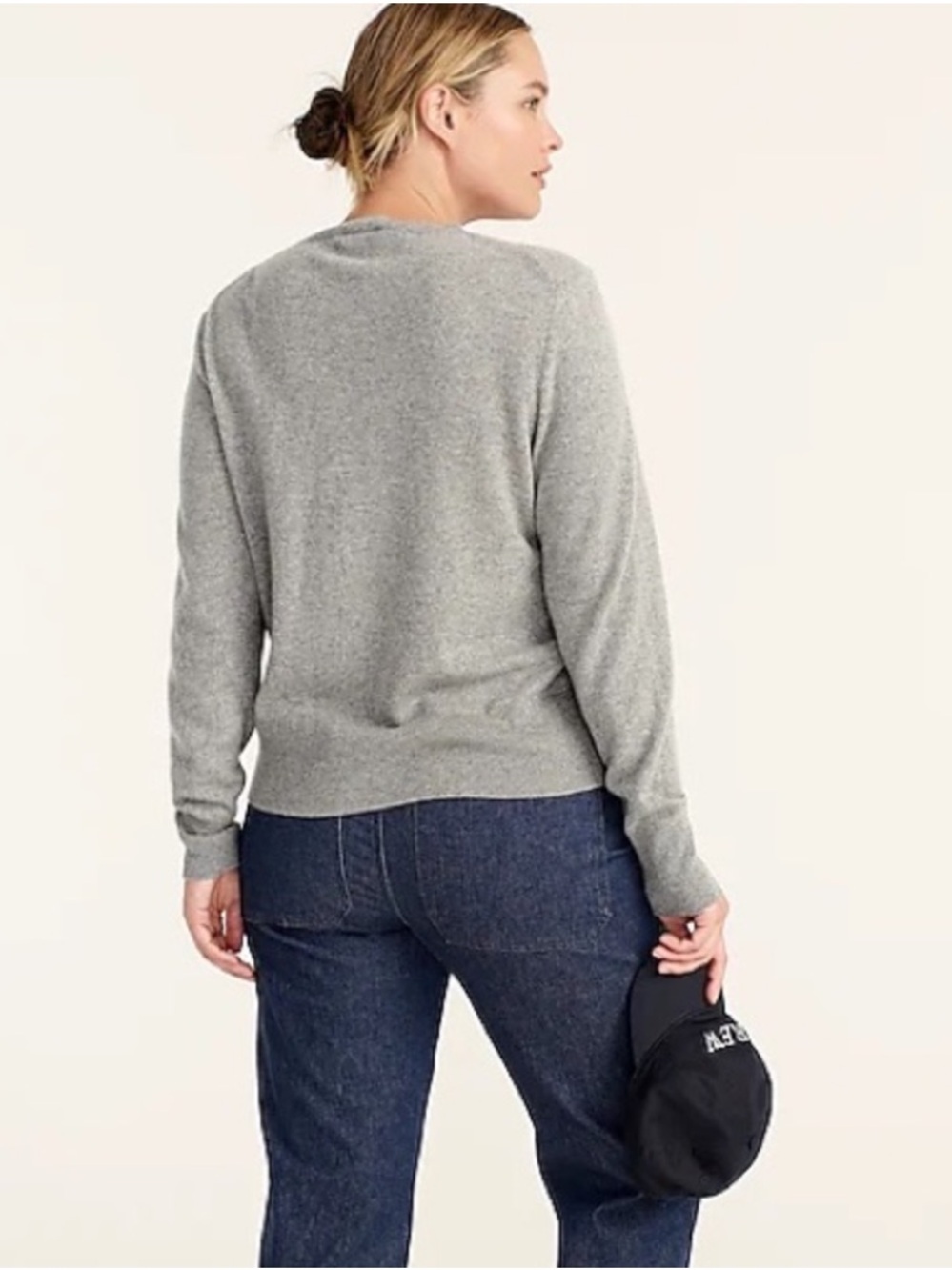 J. Crew Cashmere Classic Fit Crewneck Sweater Cozy Soft Heather Ash Gray size M - Picture 4 of 6
